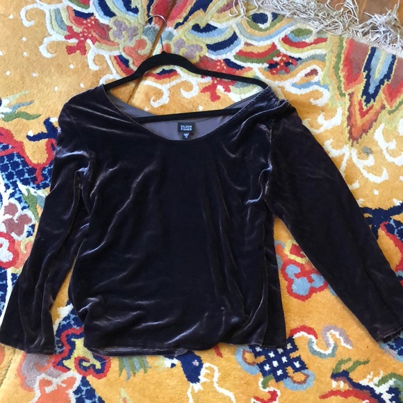 eileen fisher long velvet shirt